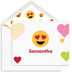Heart Eyes Emoji Dots Folded Note Cards