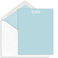 White Monogram Flat Note Cards