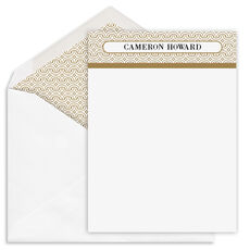 Geometric Topper Flat Note Cards with Optional Writing Lines