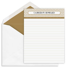 Geometric Topper Flat Note Cards with Optional Writing Lines
