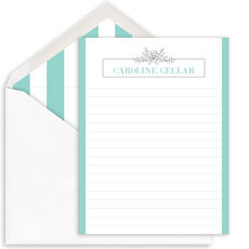 Floral Swag Flat Note Cards with Optional Writing Lines