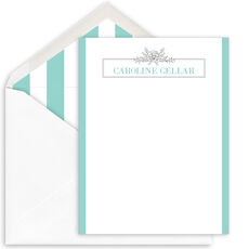 Floral Swag Flat Note Cards with Optional Writing Lines