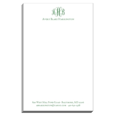Fancy Script Monogram with Text Notepads