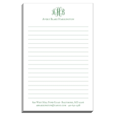 Fancy Script Monogram with Text Notepads