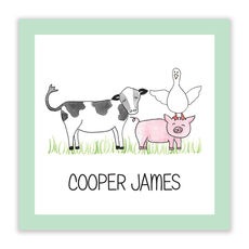 Barnyard Bunch Square Gift Stickers