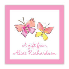 Butterfly Kisses Square Gift Stickers