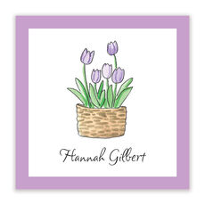 Spring Tulips Square Gift Stickers