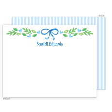 Sweet Blue Floral Flat Note Cards