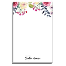 White Watercolor Top Roses Notepads