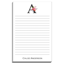 White Floral Bunch Initial Notepads