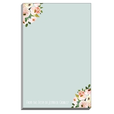 Blue Pink Corner Roses Notepad