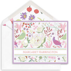 Pastel Birds and Peonies Folded Note Cards