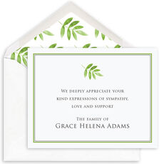 Leaf with Frame Flat Sympathy Cards