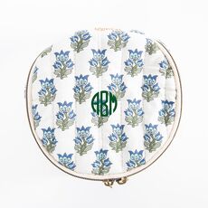 Personalized Aqua Floral Print Circle Case