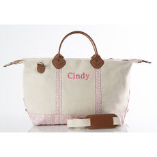 Personalized Powder Pink Vine Trimmed Weekender
