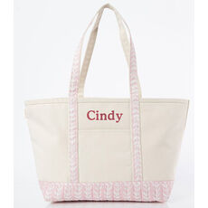 Personalized Powder Pink Vine Trimmed Classic Tote