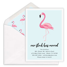 Chic Flamingo Moving Announcements