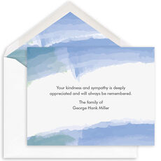 Blue Watercolor Folded Sympathy Cards