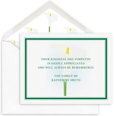 Calla Lily Folded Sympathy Cards
