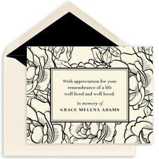Floral Woodcut Flat Sympathy Cards