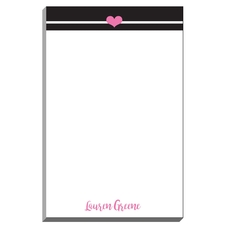 Black Stripe with Heart Notepad