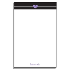 Black Stripe with Heart Notepad