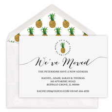 White We've Moved Pineapple Moving Announcements