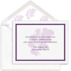 Violet Bouquet Folded Sympathy Cards