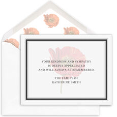 Single Poppy Folded Sympathy Cards
