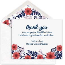 Floral Edge Flat Sympathy Cards