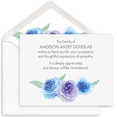 Blue Bouquet Flat Sympathy Cards