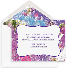 Purple Pansy Folded Sympathy Cards