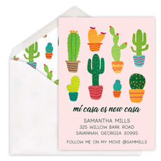 Cactus Party Your Text Moving Announcements