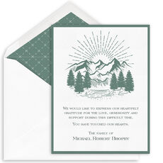 Mountain Range Flat Sympathy Cards