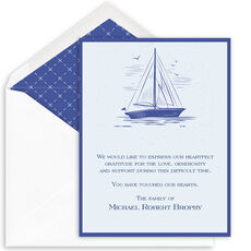 Peaceful Sailboat Flat Sympathy Cards