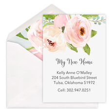 Pink Corner Roses Moving Announcements