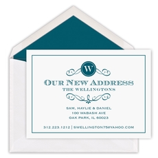 Initial Flourish Moving Announcements - Raised Ink