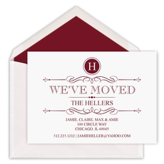 Retro Initial Moving Announcements - Raised Ink