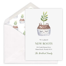 We've Planted New Roots Flat Moving Announcements
