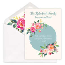 Watercolor Rose Spray Moving Announcements