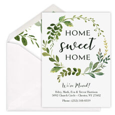 Vine Wreath Home Sweet Home Moving Announcements