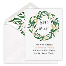 Spring Blooms Wreath Moving Announcements