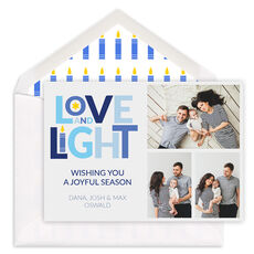 Love and Light Flat Hanukkah Photo Cards