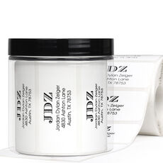 Classic Initial Rectangle Address Labels in a Jar