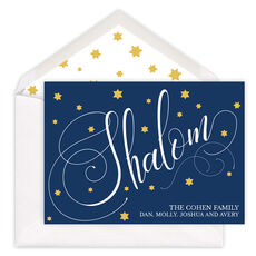 Script Shalom Flat Holiday Cards