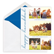 Vertical Script Holiday Greeting Flat Holiday Photo Cards