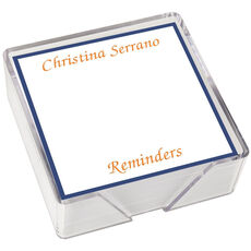 Bordered Memo Square with Acrylic Holder