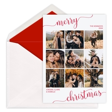 Script Holiday Greeting Flat Holiday Photo Cards