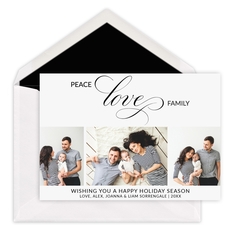Peace Love Family Flat Holiday Photo Cards