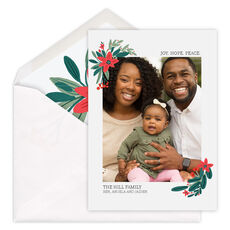 Floral Frame Holiday Photo Cards